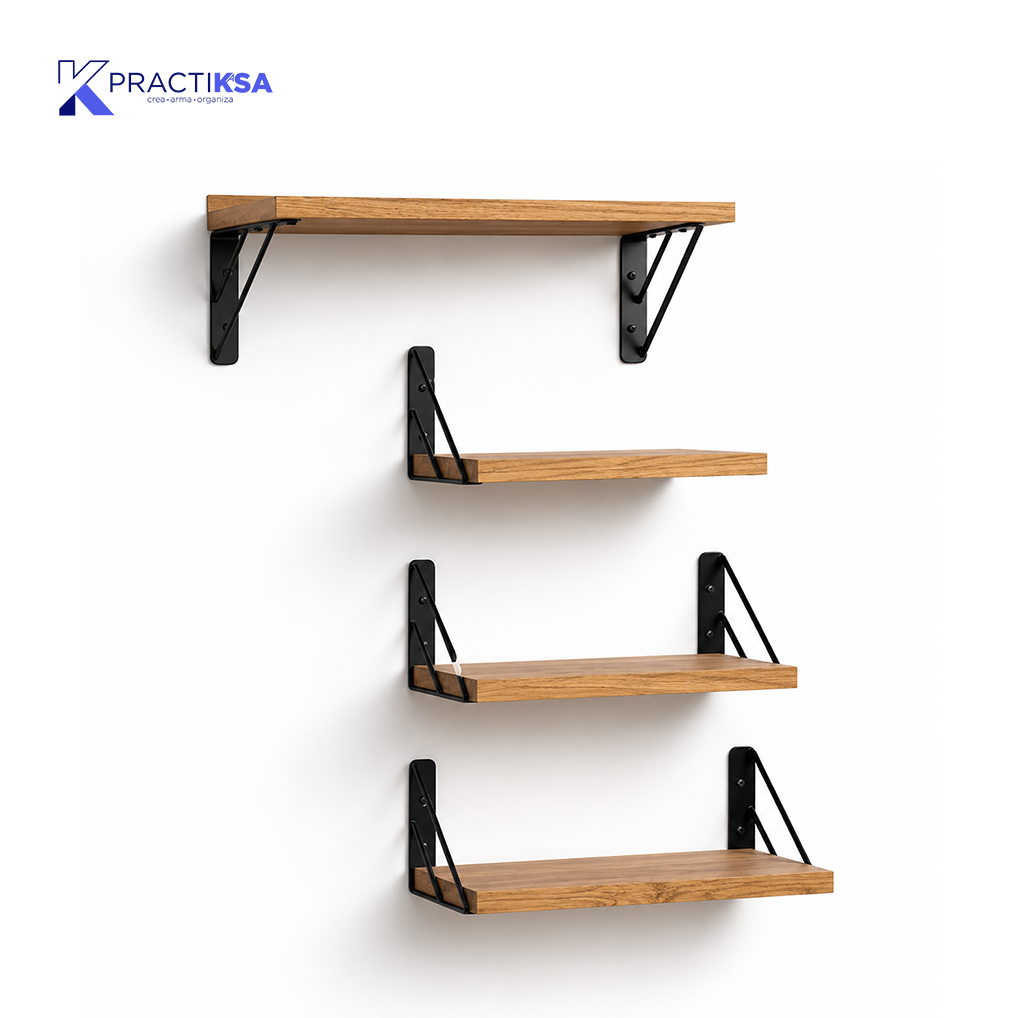 REPISAS FLOTANTES DE MADERA SET DE 3