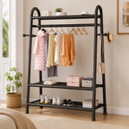 PERCHERO ROPA RACK METÁLICO 3 NIVELES CLOSET REFORZADO