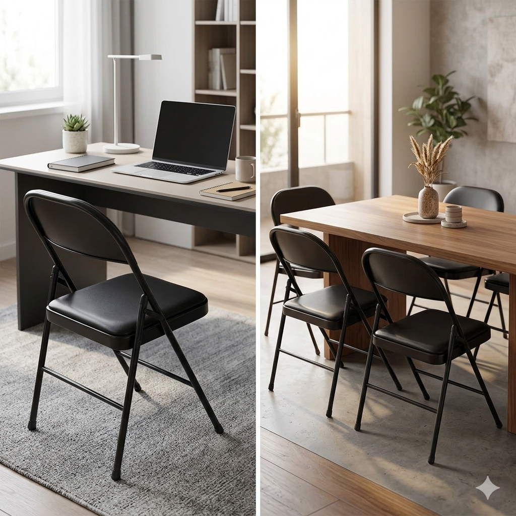 SILLA PLEGABLE ASIENTO ACOLCHADO 2 PIEZAS EVENTOS OFICINA