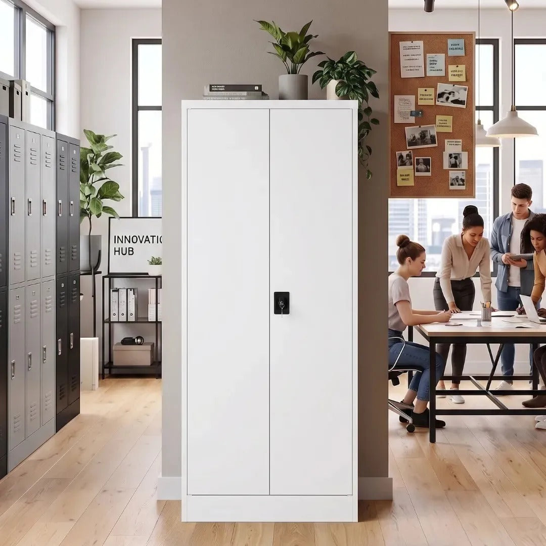 Locker Metalico Anaquel Con Repisas Ajustables Y Cerradura
