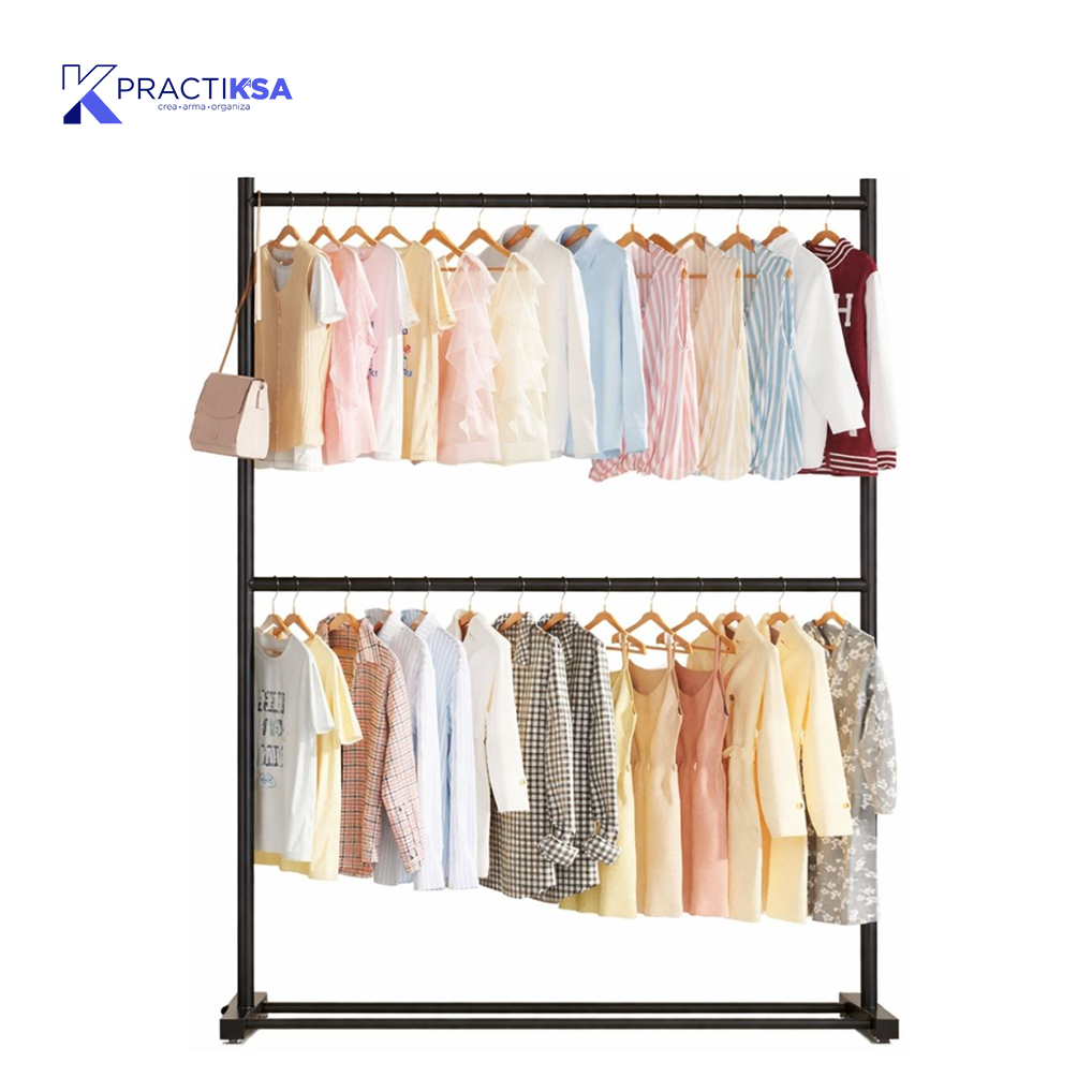 RACK PERCHERO DOBLE NIVEL ORGANIZADOR ROPA