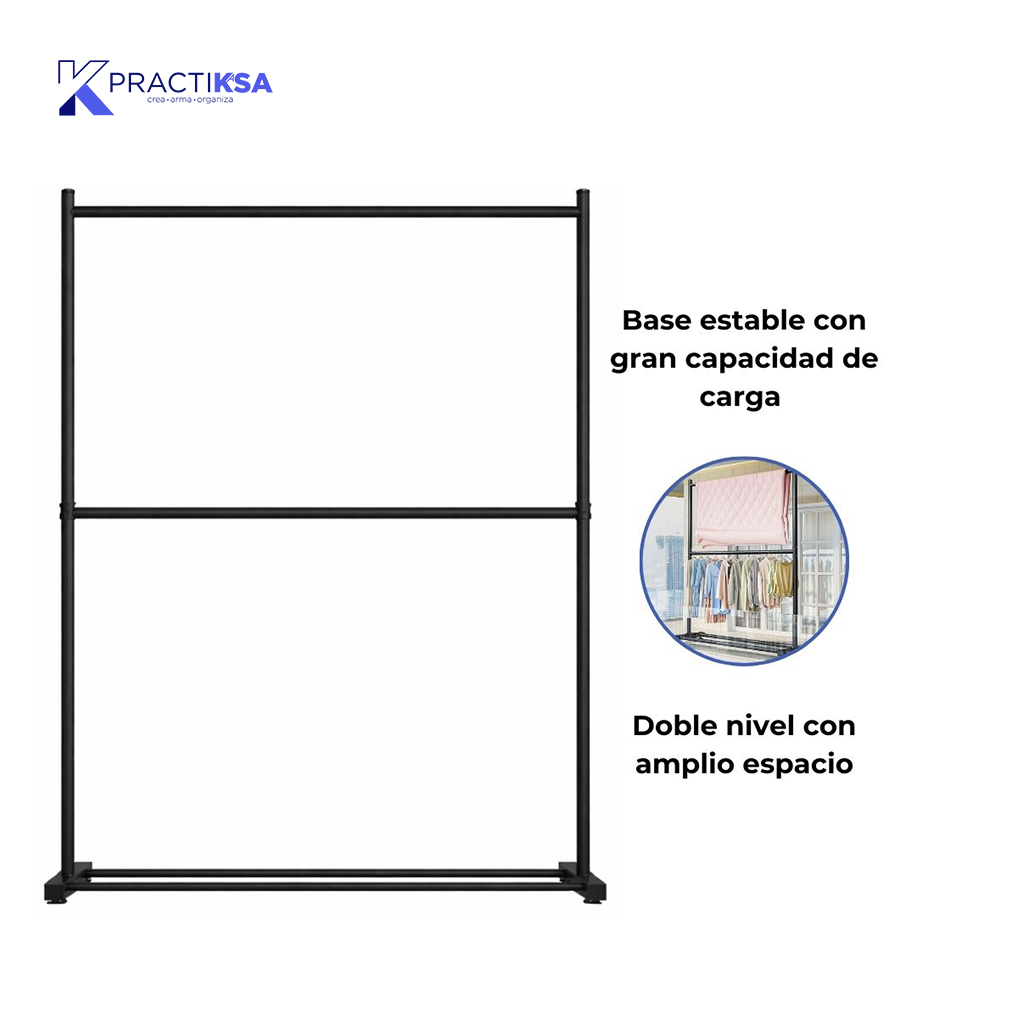 RACK PERCHERO DOBLE NIVEL ORGANIZADOR ROPA