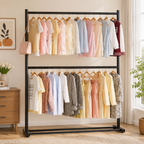 RACK PERCHERO DOBLE NIVEL ORGANIZADOR ROPA