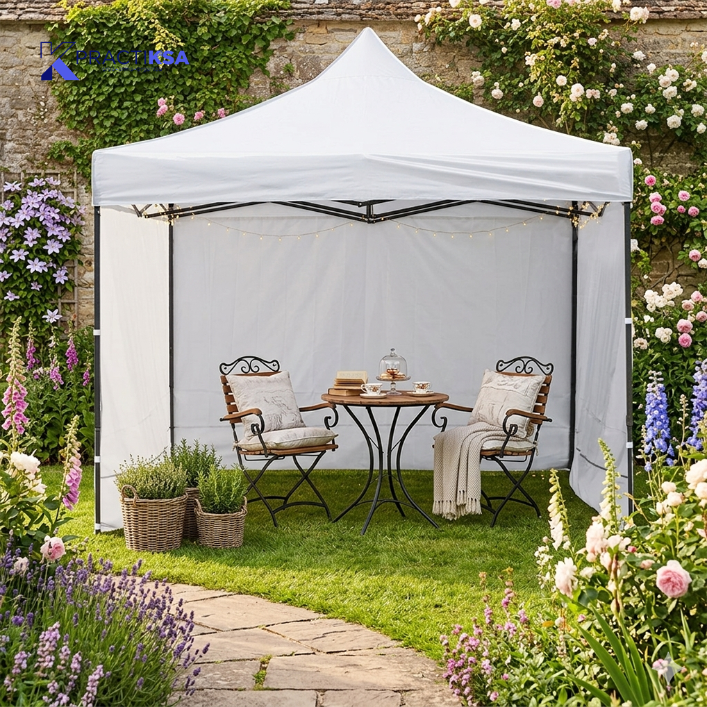 CARPA TOLDO 2X2 M REFORZADO PLEGABLE CON PAREDES