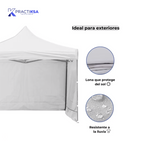 CARPA TOLDO 2X2 M REFORZADO PLEGABLE CON PAREDES