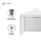 CARPA TOLDO 2.5X2.5 REFORZADO PLEGABLE CON PAREDES