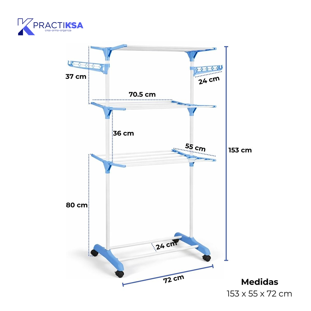TENDEDERO PLEGABLE DE ROPA PORTÁTIL RETRÁCTIL RACK