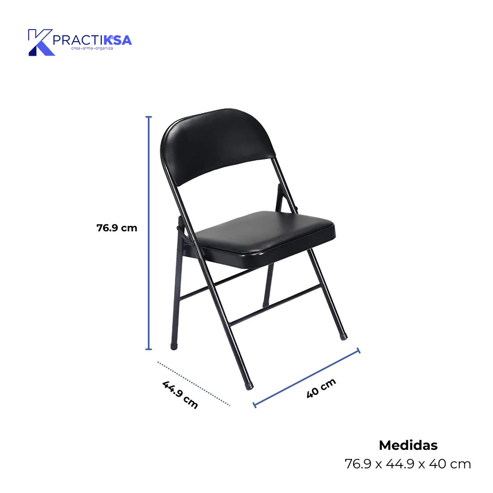 SILLA PLEGABLE ASIENTO ACOLCHADO 2 PIEZAS EVENTOS OFICINA