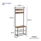 ORGANIZADOR MUEBLE ZAPATERA CON PERCHERO DE METAL