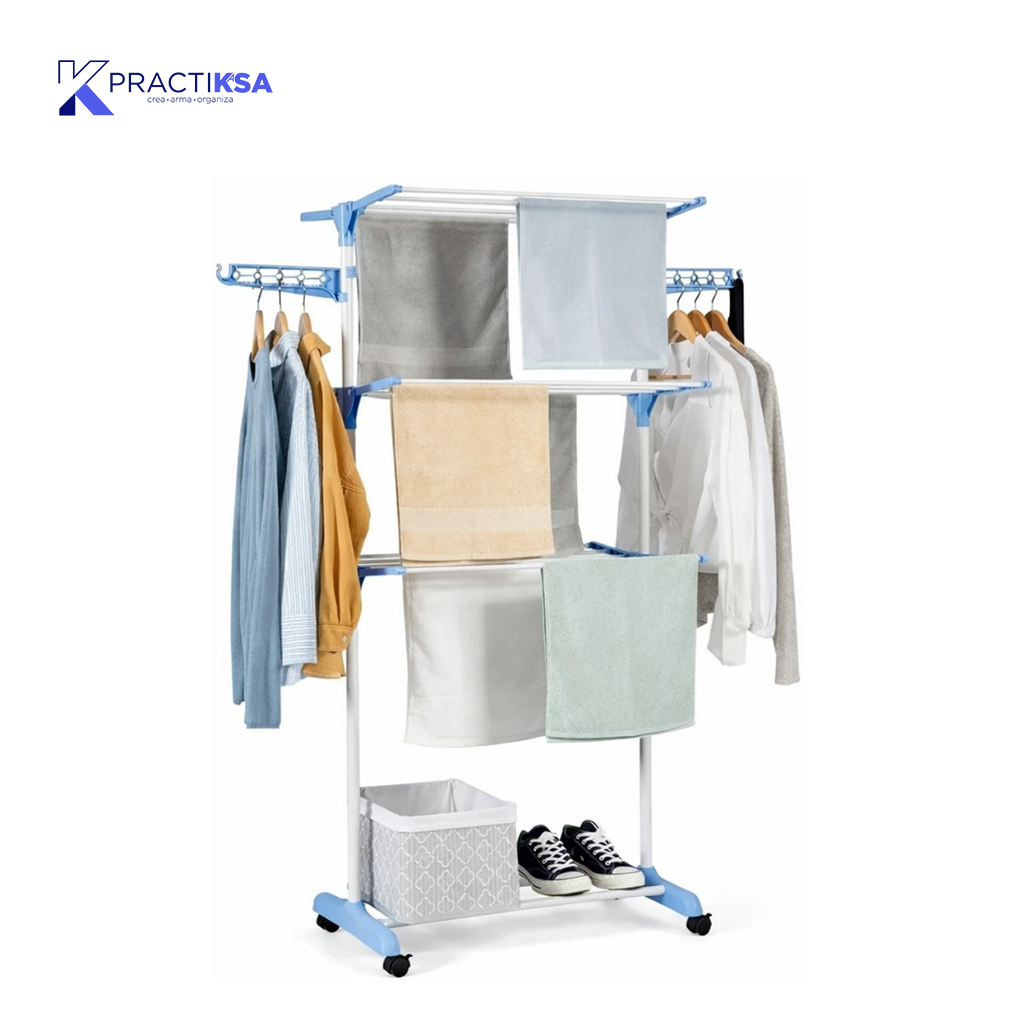TENDEDERO PLEGABLE DE ROPA PORTÁTIL RETRÁCTIL RACK