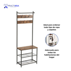 ORGANIZADOR MUEBLE ZAPATERA CON PERCHERO DE METAL