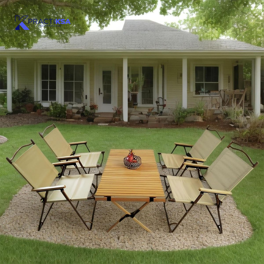 MESA DE CAMPING CON JUEGO 4 SILLAS EXTERIOR JARDÍN