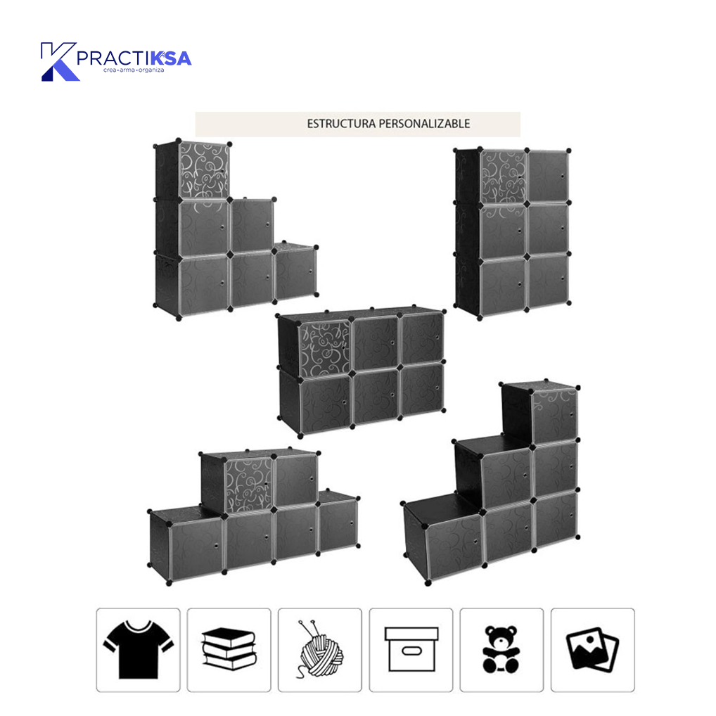 ROPERO CUBOS 12 CUBOS 105X35 CM ORGANIZADOR
