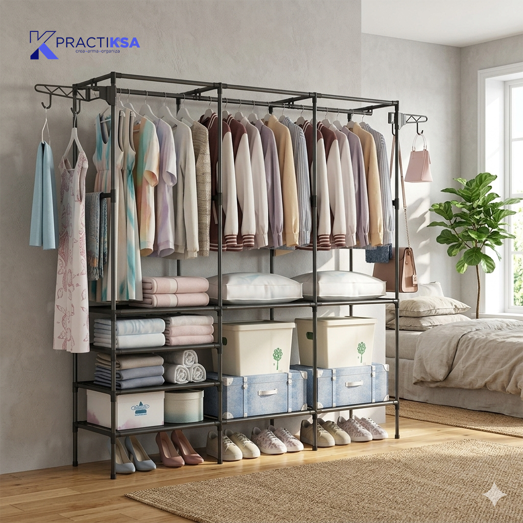 RACK ARMARIO DE PISO PARA ROPA Y ZAPATOS