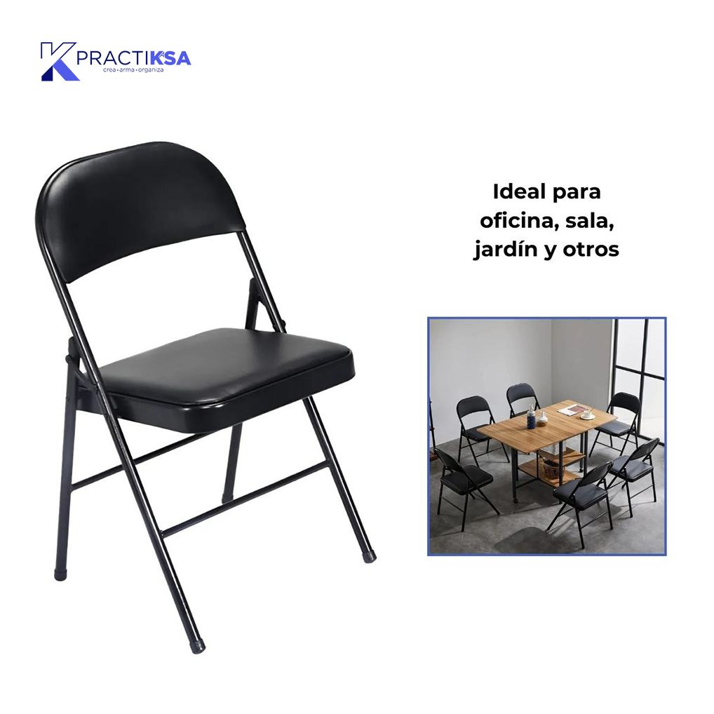 SILLA PLEGABLE ASIENTO ACOLCHADO 2 PIEZAS EVENTOS OFICINA