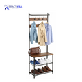 ORGANIZADOR MUEBLE ZAPATERA CON PERCHERO DE METAL