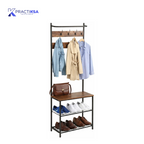 ORGANIZADOR MUEBLE ZAPATERA CON PERCHERO DE METAL