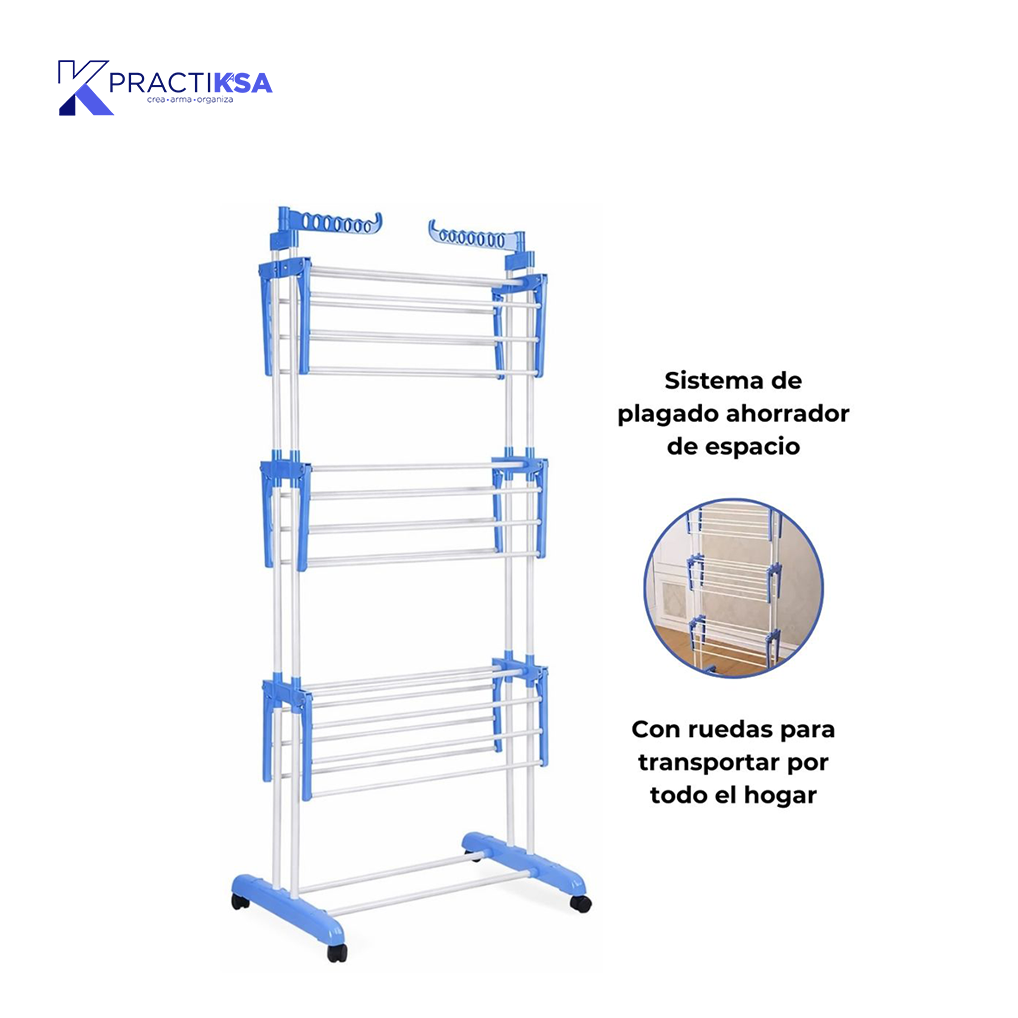 TENDEDERO PLEGABLE DE ROPA PORTÁTIL RETRÁCTIL RACK