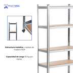 ESTANTE ANAQUEL ORGANIZADOR RACK METÁLICO REPISAS 90X180 CM