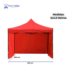 CARPA TOLDO 2X2 M REFORZADO PLEGABLE CON PAREDES