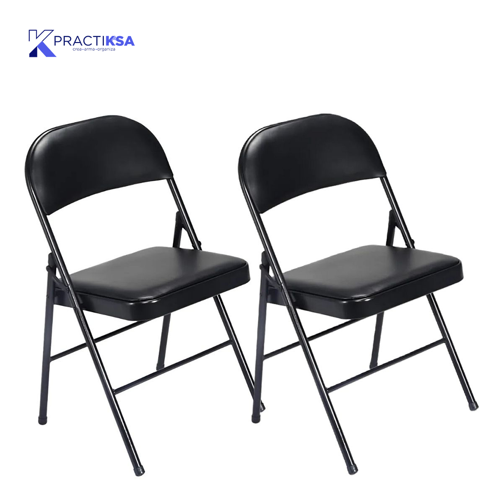 SILLA PLEGABLE ASIENTO ACOLCHADO 2 PIEZAS EVENTOS OFICINA