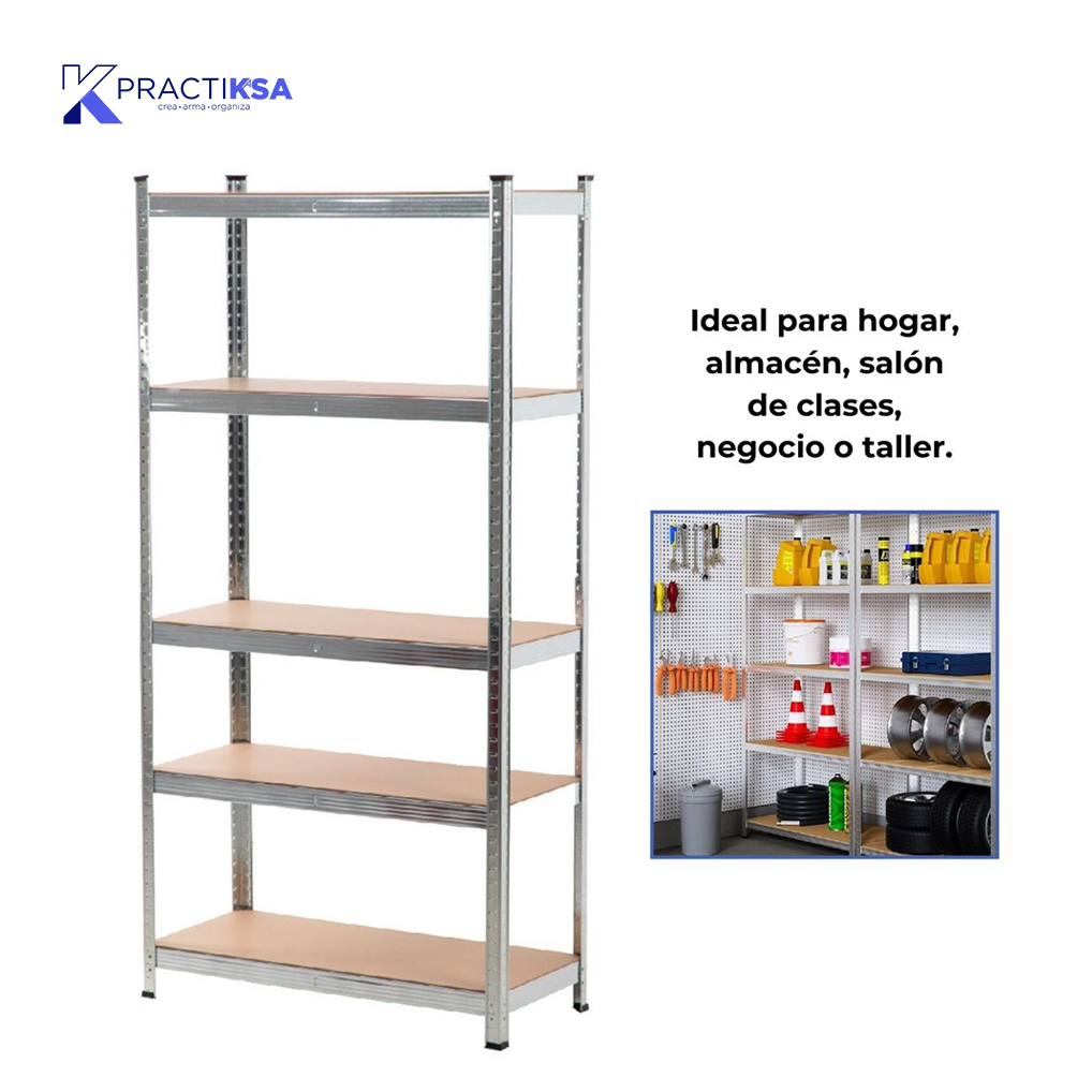ESTANTE ANAQUEL ORGANIZADOR RACK METÁLICO REPISAS 90X180 CM