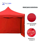 CARPA TOLDO 2X2 M REFORZADO PLEGABLE CON PAREDES