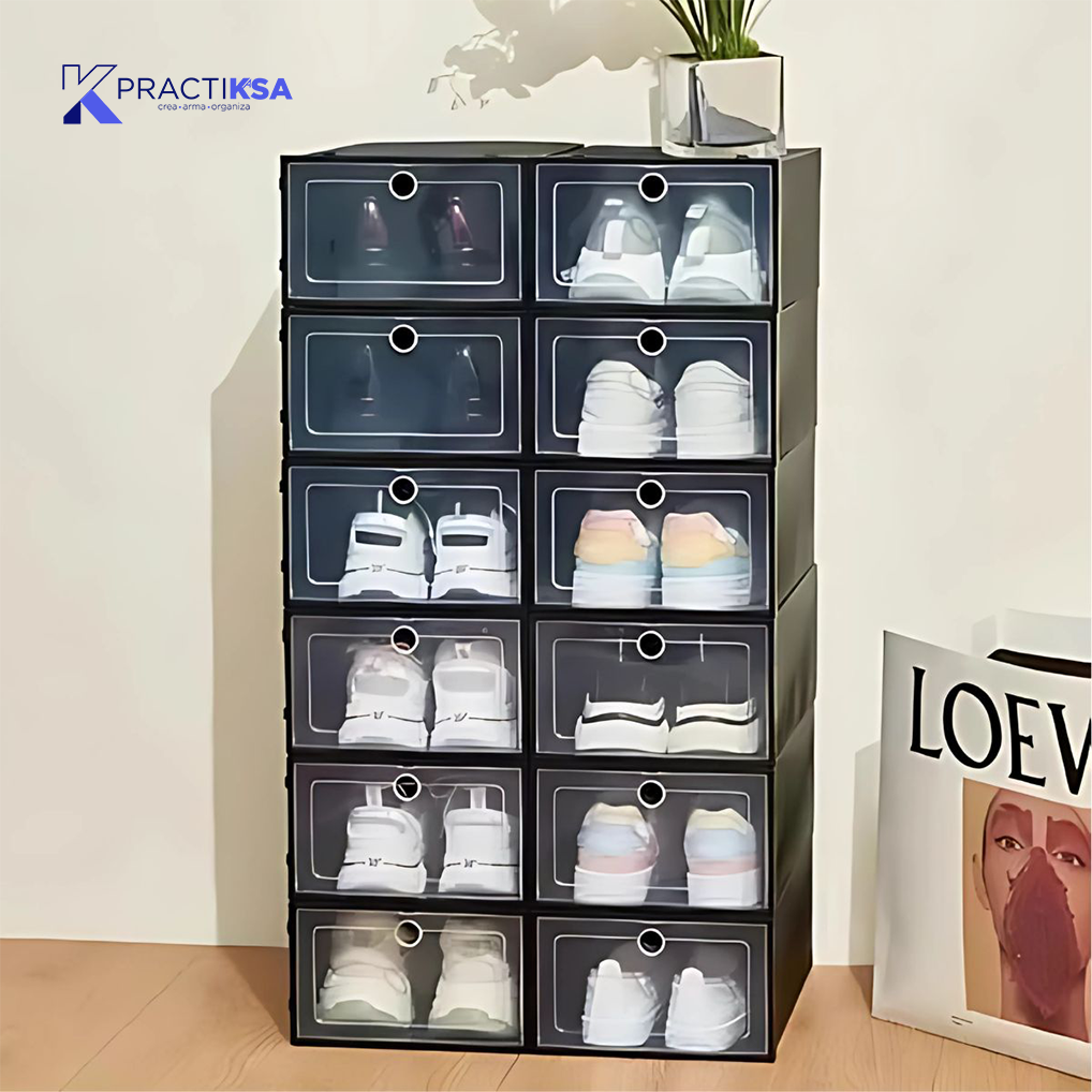 12 CAJAS DE ZAPATOS APILABLES TENIS ZAPATERA