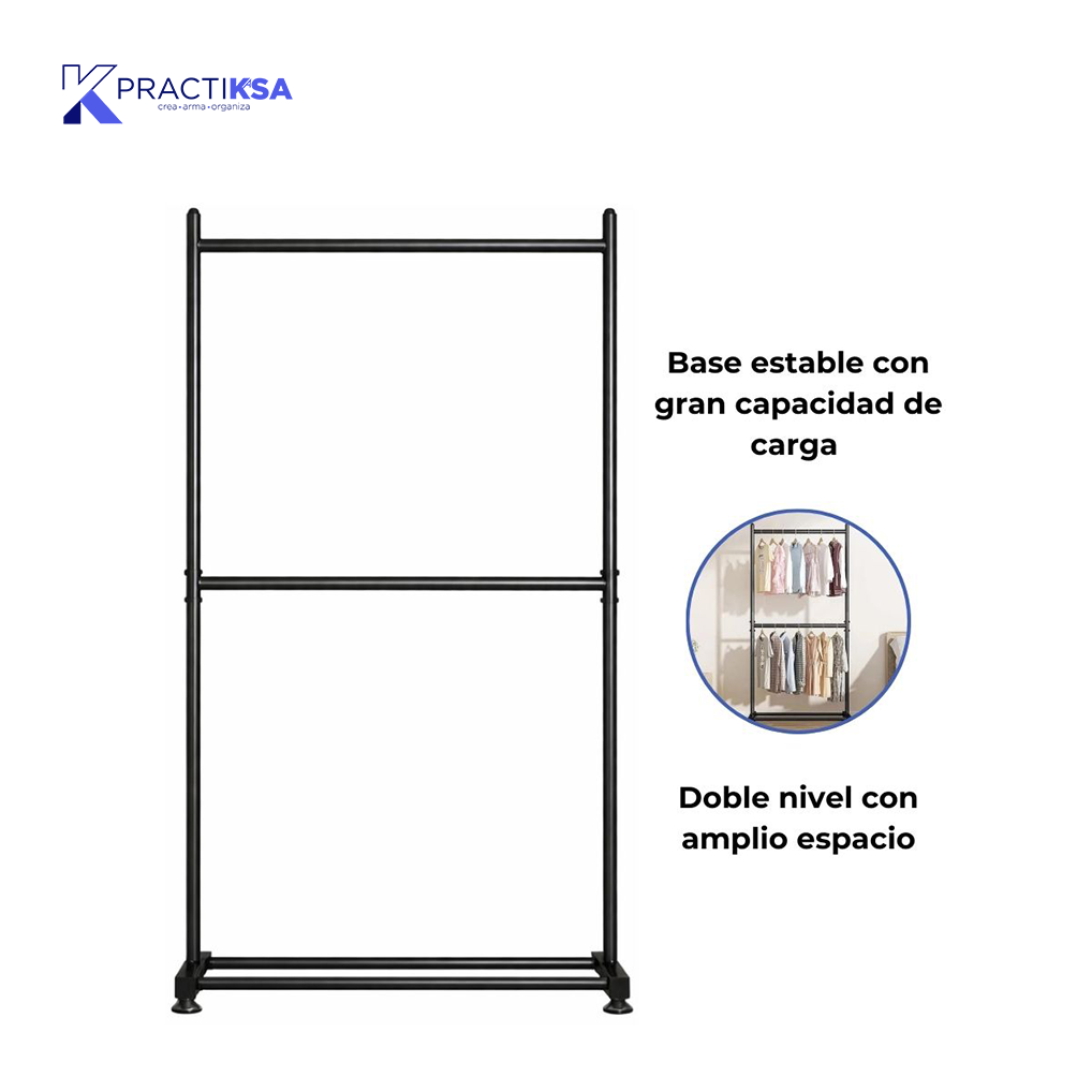 RACK PERCHERO DOBLE NIVEL ORGANIZADOR ROPA