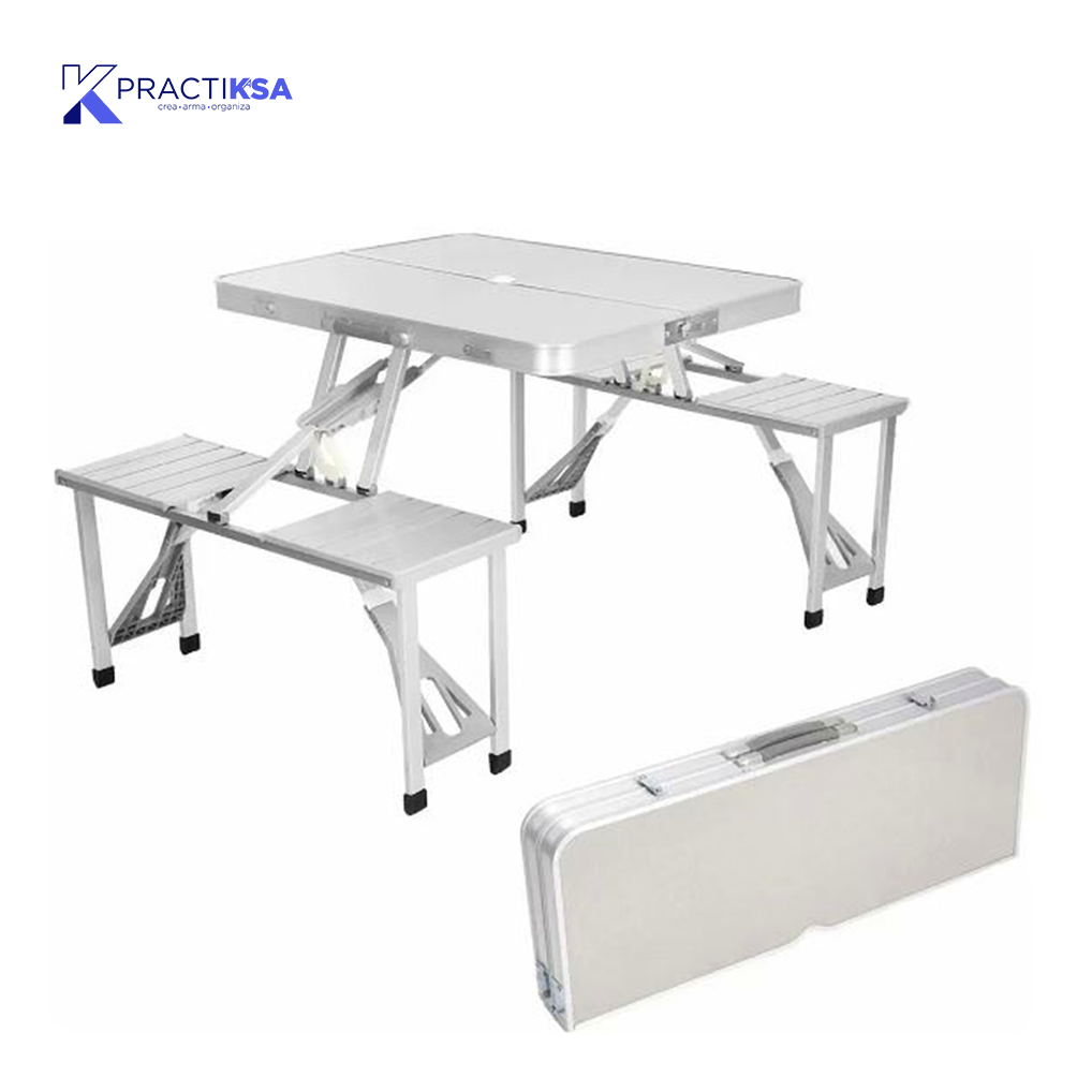 MESA PLEGABLE PICNIC PORTÁTIL 4 SILLAS