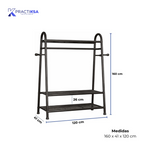 PERCHERO ROPA RACK METÁLICO 3 NIVELES CLOSET REFORZADO