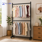 RACK PERCHERO DOBLE NIVEL ORGANIZADOR ROPA
