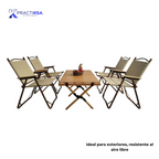 MESA DE CAMPING CON JUEGO 4 SILLAS EXTERIOR JARDÍN