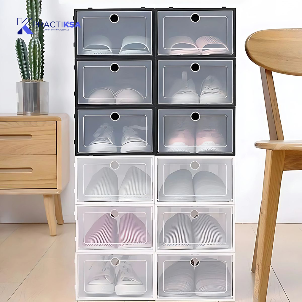 12 CAJAS DE ZAPATOS APILABLES TENIS ZAPATERA