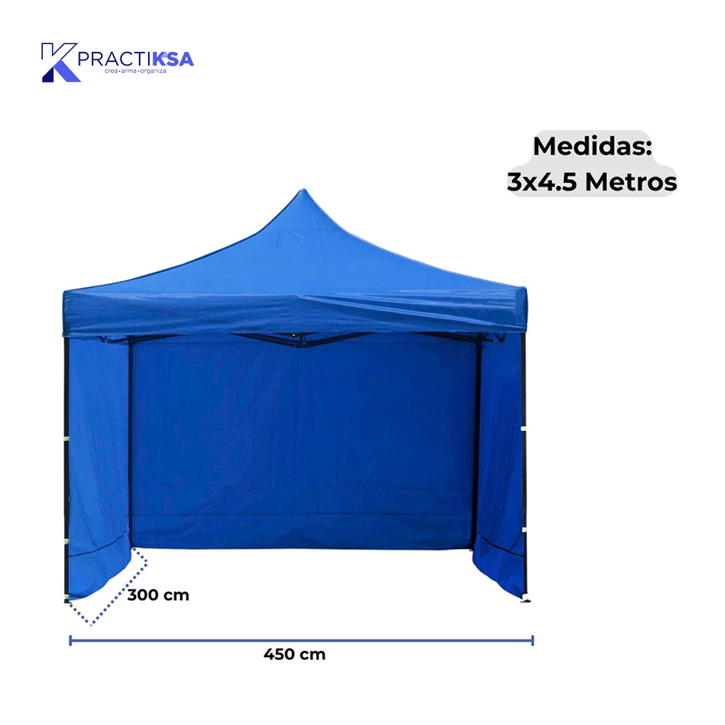 CARPA TOLDO 2X2 M REFORZADO PLEGABLE CON PAREDES