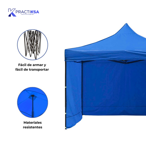 CARPA PARED 3 X 3 METROS TOLDO PLEGABLE LONA IMPERMEABLE