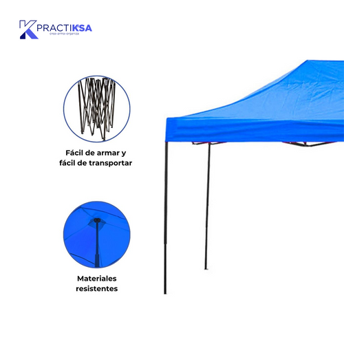 CARPA 3X6 METROS TOLDO IMPERMEABLE LONA JARDÍN PLEGABLE